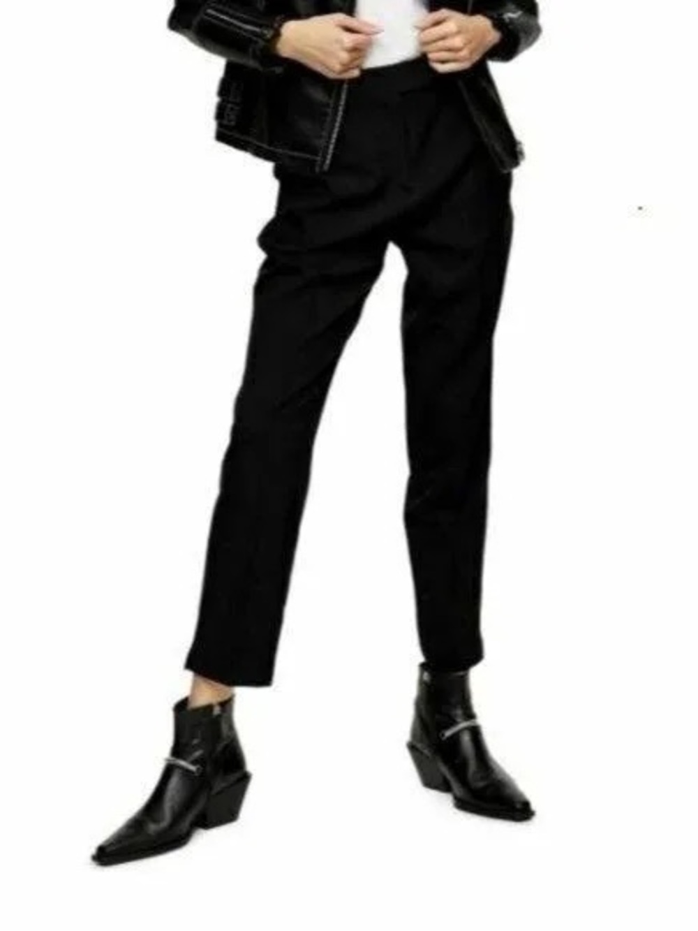 Topshop Black Cropped Ankle Pants